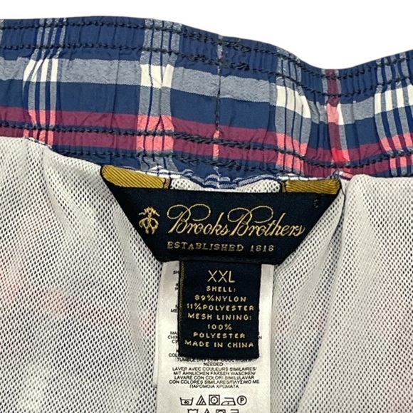 Brooks Brothers Plaid Blue and Red Swim Shorts XXL - Picture 2 of 5